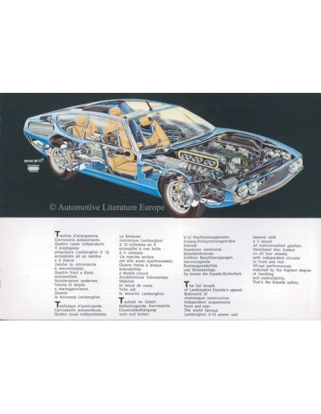 1971 LAMBORGHINI ESPADA 400 GT PROSPEKT