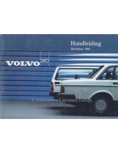 1986 VOLVO 240 BETRIEBSANLEITUNG NIEDERLÄNDISCH 