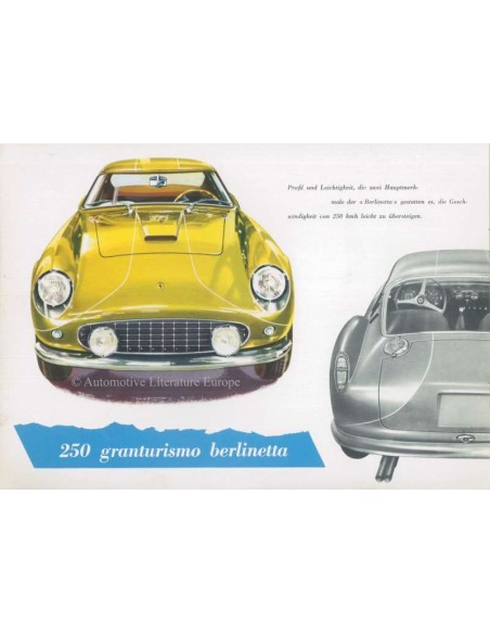 1958 FERRARI 250 GRANTURISMO BROCHURE GERMAN