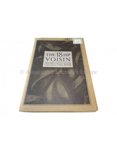 1924 VOISIN 18HP OWNERS MANUAL ENGLISH