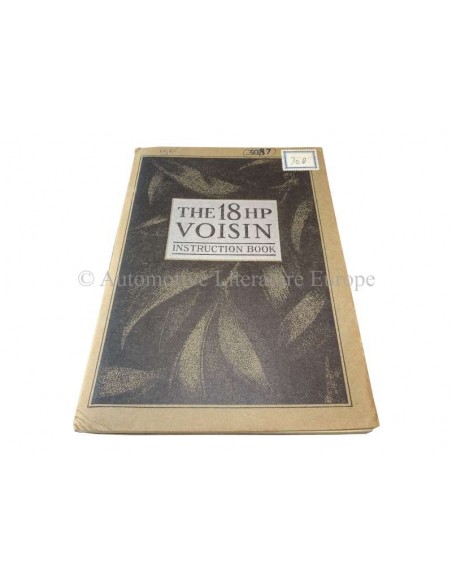 1924 VOISIN 14HP OWNERS MANUAL ENGLISH