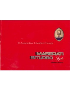 1986 MASERATI BITURBO SPYDER INSTRUCTIEBOEKJE ENGELS