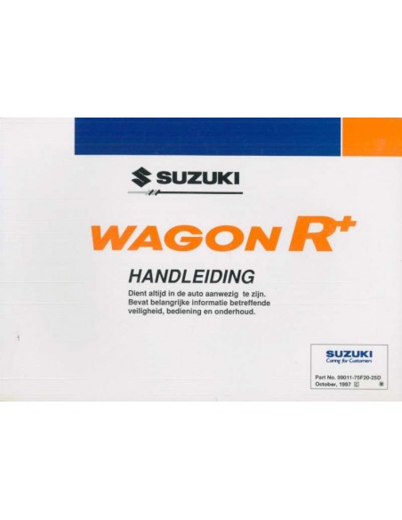 1997 SUZUKI WAGON R+ BETRIEBSANLEITUNG NIEDERLÄNDISCH