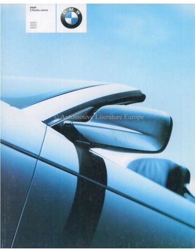 2001 BMW 3 SERIES CONVERTIBLE BROCHURE DUTCH