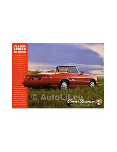 1990 ALFA ROMEO SPIDER LEAFLET DUITS