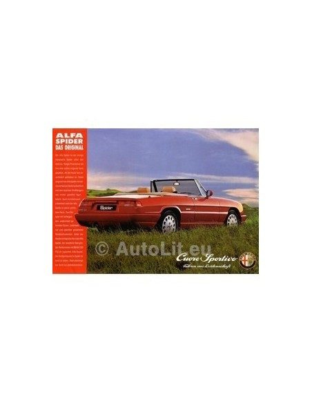 1990 ALFA ROMEO SPIDER LEAFLET DUITS