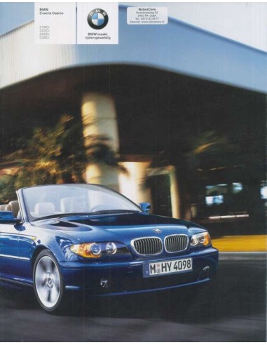 2004 BMW 3 SERIES CONVERTIBLE BROCHURE DUTCH