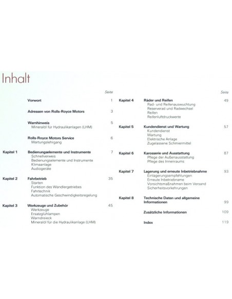 1986 ROLLS ROYCE SILVER SPUR INSTRUCTIEBOEKJE DUITS