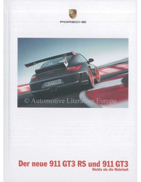 2010 PORSCHE 911 GT3 + RS HARDCOVER BROCHURE DUITS