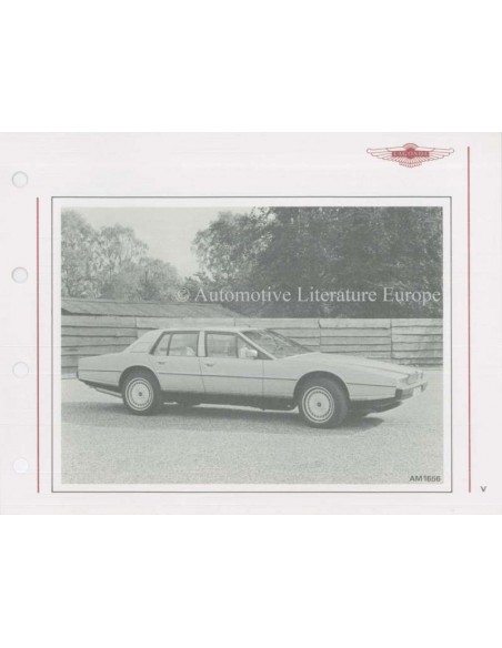 1985 ASTON MARTIN LAGONDA OWNERS MANUAL ENGLISH