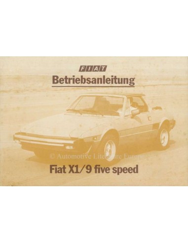 1980 FIAT X1/9 BETRIEBSANLEITUNG DEUTSCH