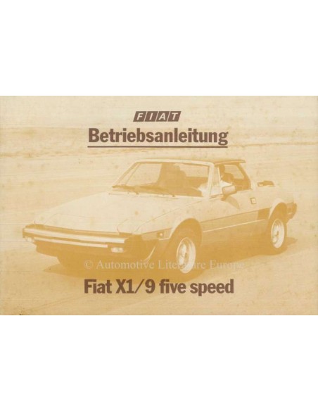 1980 FIAT X1/9 BETRIEBSANLEITUNG DEUTSCH