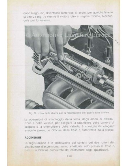 1957 ALFA ROMEO AUTOTUTTO BENZINE INSTRUCTIEBOEKJE ITALIAANS