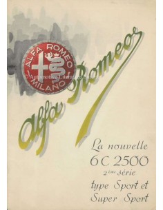 1947 ALFA ROMEO 6C SPORT & SUPER SPORT BROCHURE FRENCH