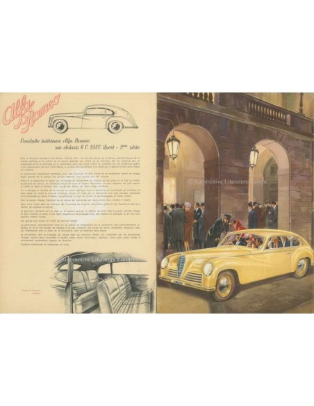 1947 ALFA ROMEO 6C SPORT & SUPER SPORT BROCHURE FRENCH