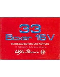 1990 ALFA ROMEO 33 BOXER 16V INSTRUCTIEBOEKJE DUITS