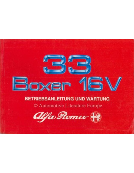 1990 ALFA ROMEO 33 BOXER 16V INSTRUCTIEBOEKJE DUITS