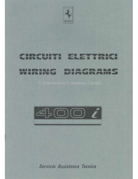 1983 FERRARI 400I WIRING DIAGRAM REPAIR MANUAL 291/83