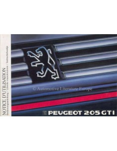 1988 PEUGEOT 205 GTI BETRIEBSANLEITUNG DEUTSCH ITALIENISCH NIEDERLÄNDISCH