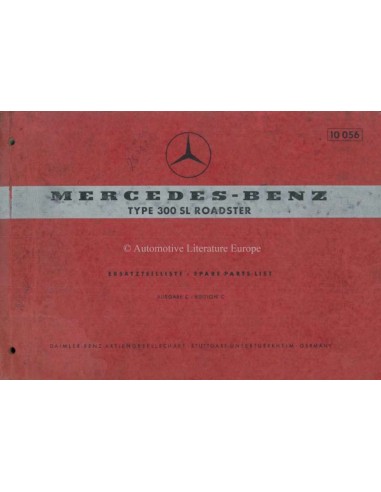 1963 MERCEDES BENZ 300 SL ROADSTER SPARE PARTSLIST GERMAN ENGLISH