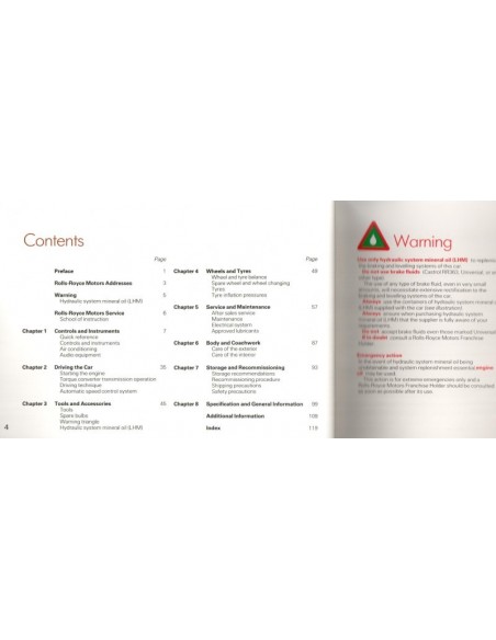 1986 ROLLS ROYCE SILVER SPUR INSTRUCTIEBOEKJE ITALIAANS