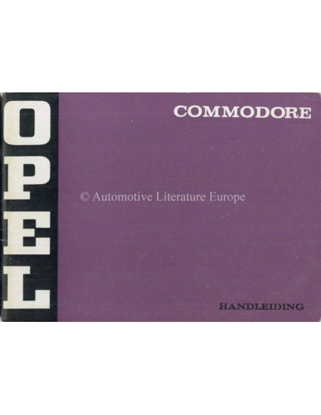 1972 OPEL COMMODORE OWNERS MANUAL DUTCH