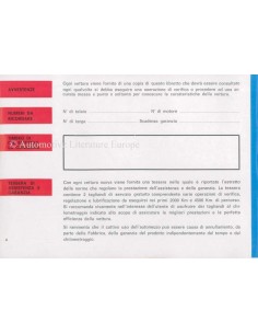 1963 FIAT ABARTH 595 OWNERS MANUAL ITALIAN 2