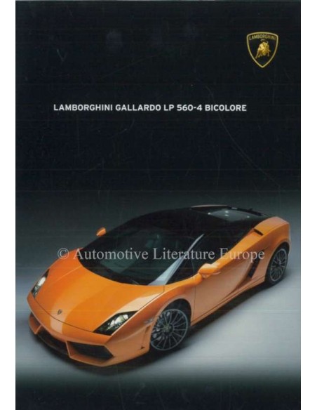 2011 LAMBORGHINI GALLARDO LP 560-4 BICOLORE BROCHURE ITALIAANS