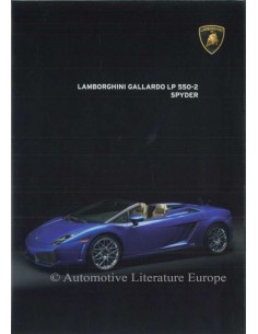 2013 LAMBORGHINI GALLARDO LP 550-2 SPYDER BROCHURE ITALIAANS