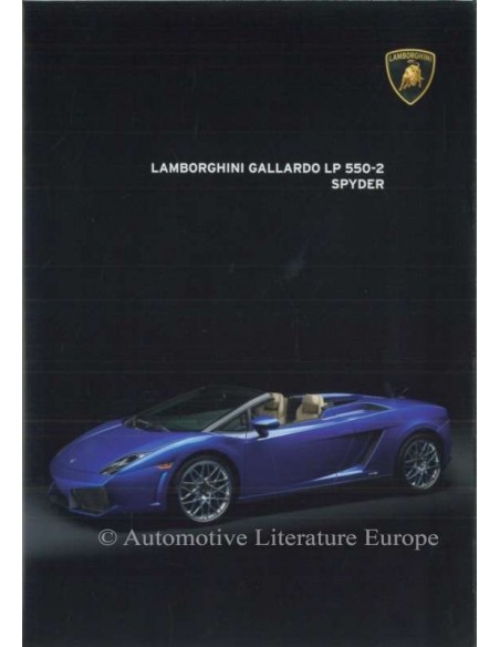 2013 LAMBORGHINI GALLARDO LP 550-2 SPYDER BROCHURE ITALIAN