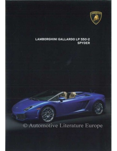2013 LAMBORGHINI GALLARDO LP 550-2 SPYDER BROCHURE DUITS