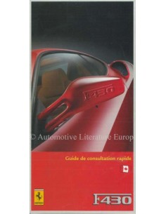 2005 FERRARI F430 QUICK CONSULTATION GUIDE FRENCH