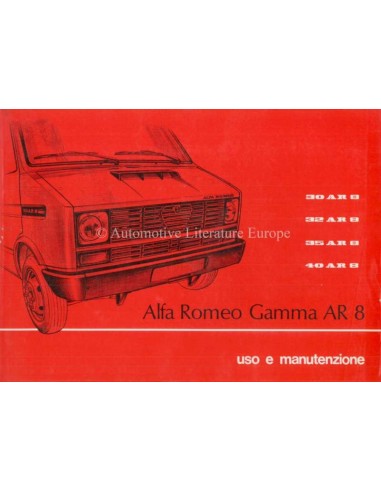1978 ALFA ROMEO AR 8 INSTRUCTIEBOEKJE