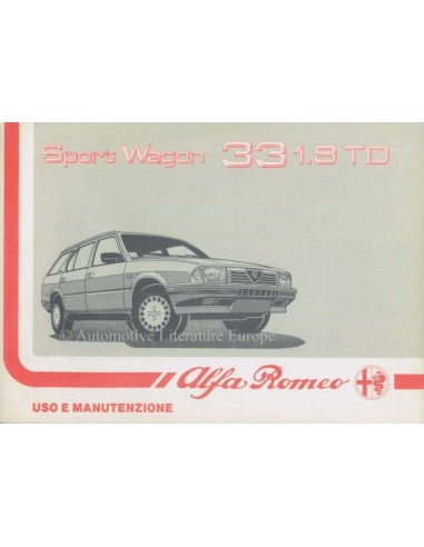 1988 ALFA ROMEO 33 1.8 TD SPORT WAGON OWNERS MANUAL ITALIAN