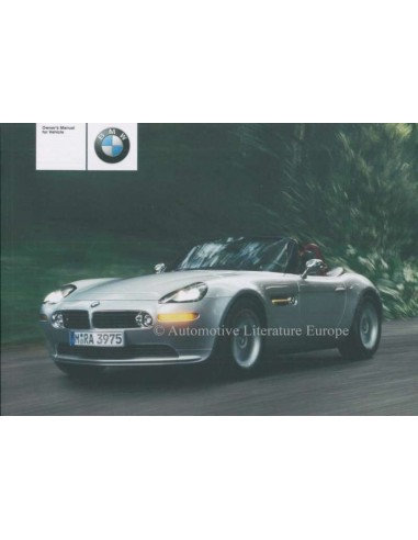 2002 BMW Z8 BETRIEBSANLEITUNG ENGLISCH (USA)