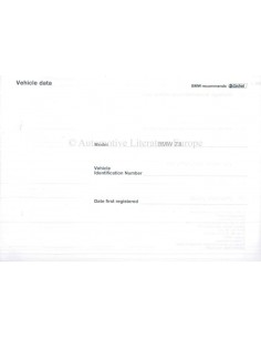 2002 BMW Z8 WARRANTY & MAINTENANCE MANUAL ENGLISH 2