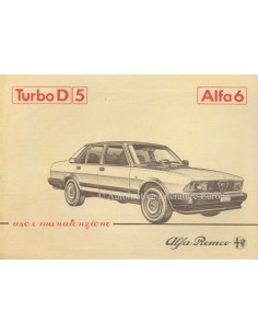 1983 ALFA ROMEO 6 2.5 TURBO DIESEL INSTRUCTIEBOEKJE ITALIAANS