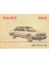 1983 ALFA ROMEO 6 2.5 TURBO DIESEL INSTRUCTIEBOEKJE ITALIAANS
