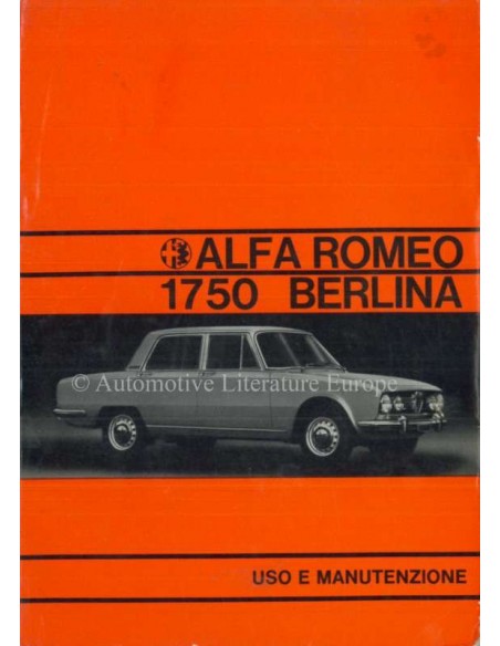 1971 ALFA ROMEO 1750 BERLINA OWNERS MANUAL ITALIAN