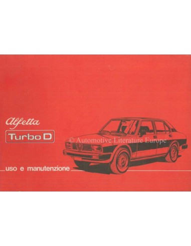 1979 ALFA ROMEO ALFETTA TURBO D BETRIEBSANLEITUNG ITALIENISCH
