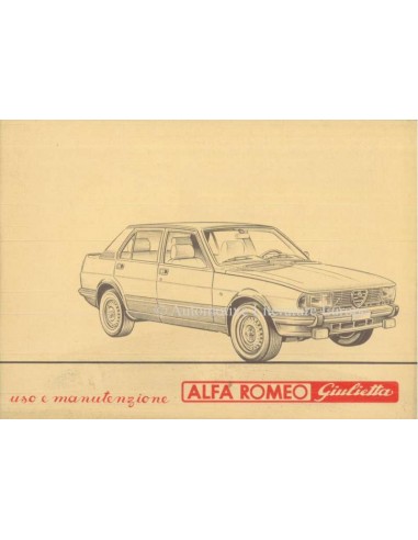 1982 ALFA ROMEO GIULIETTA BETRIEBSANLEITUNG ITALIENISCH