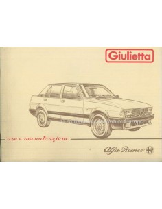 1984 ALFA ROMEO GIULIETTA BETRIEBSANLEITUNG ITALIENISCH