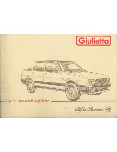 1984 ALFA ROMEO GIULIETTA INSTRUCTIEBOEKJE ITALIAANS