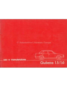 1977 ALFA ROMEO GIULIETTA INSTRUCTIEBOEKJE ITALIAANS