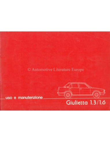 1977 ALFA ROMEO GIULIETTA BETRIEBSANLEITUNG ITALIENISCH