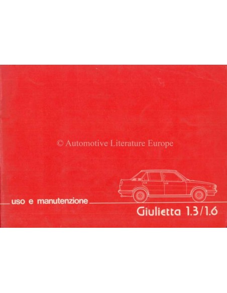 1977 ALFA ROMEO GIULIETTA INSTRUCTIEBOEKJE ITALIAANS