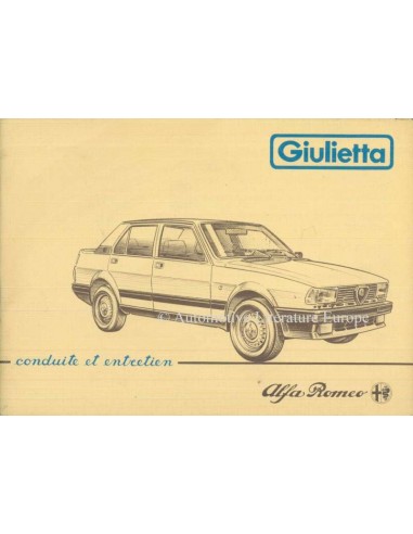 1984 ALFA ROMEO GIULIETTA BETRIEBSANLEITUNG FRANZÖSISCH