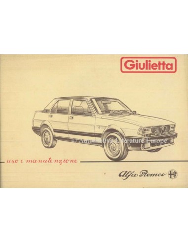 1983 ALFA ROMEO GIULIETTA OWNERS MANUAL ITALIAN