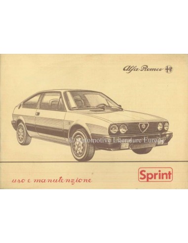 1984 ALFA ROMEO SPRINT INSTRUCTIEBOEKJE ITALIAANS