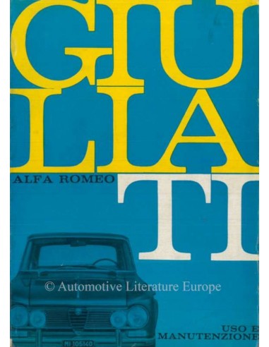 1962 ALFA ROMEO GIULIA TI INSTRUCTIEBOEKJE ITALIAANS